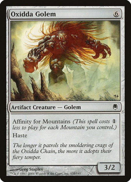 Oxidda Golem - Darksteel Magic: The Gathering trading card