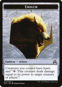 Emblem - Arlinn Kord - Shadows over Innistrad (SOI) #18 - Token Magic: The Gathering Trading Card