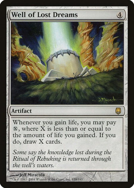 Well of Lost Dreams trading card from Darksteel Well of Lost Dreams - Darksteel Magic: The Gathering trading card