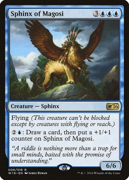 Sphinx of Magosi trading card from Welcome Deck 2016 Sphinx of Magosi - Welcome Deck 2016 Magic: The Gathering trading card