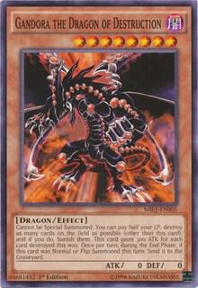 Gandora the Dragon of Destruction trading card from Millennium Pack Gandora the Dragon of Destruction - Millennium Pack YuGiOh trading card