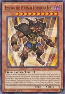 Exodius the Ultimate Forbidden Lord trading card from Millennium Pack Exodius the Ultimate Forbidden Lord - Millennium Pack YuGiOh trading card