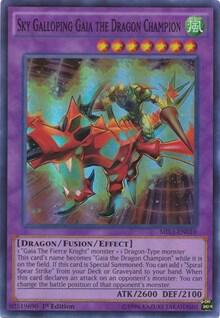 Sky Galloping Gaia the Dragon Champion trading card from Millennium Pack Sky Galloping Gaia the Dragon Champion - Millennium Pack YuGiOh trading card