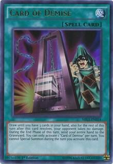 Card of Demise trading card from Millennium Pack Card of Demise - Millennium Pack YuGiOh trading card