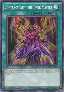 Contract with the Dark Master trading card from Millennium Pack Contract with the Dark Master - Millennium Pack YuGiOh trading card