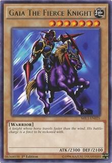 Gaia The Fierce Knight trading card from Millennium Pack Gaia The Fierce Knight - Millennium Pack YuGiOh trading card