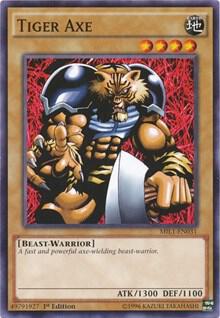 Tiger Axe trading card from Millennium Pack Tiger Axe - Millennium Pack YuGiOh trading card