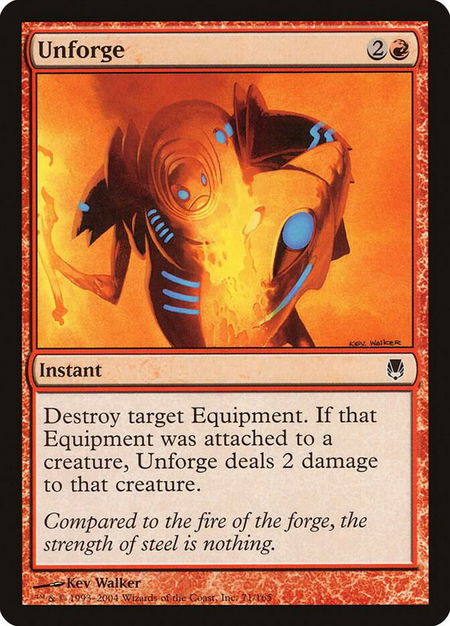Unforge trading card from Darksteel Unforge - Darksteel Magic: The Gathering trading card