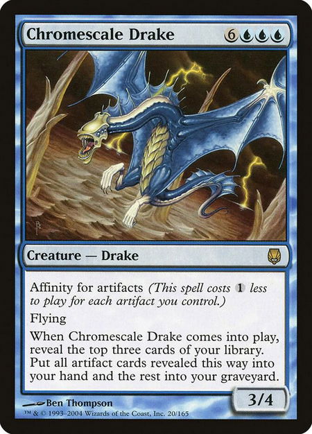 Chromescale Drake trading card from Darksteel Chromescale Drake - Darksteel Magic: The Gathering trading card