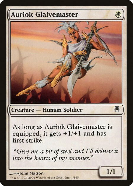 Auriok Glaivemaster trading card from Darksteel Auriok Glaivemaster - Darksteel Magic: The Gathering trading card
