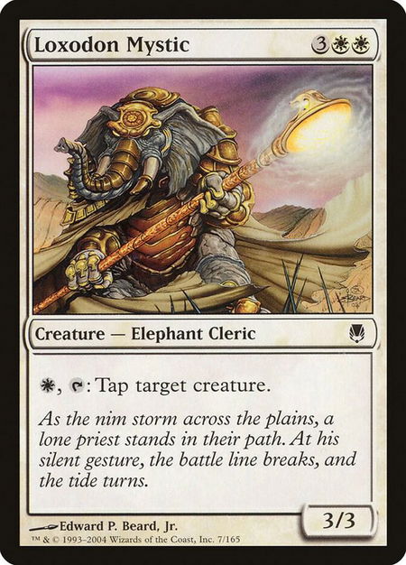 Loxodon Mystic trading card from Darksteel Loxodon Mystic - Darksteel Magic: The Gathering trading card