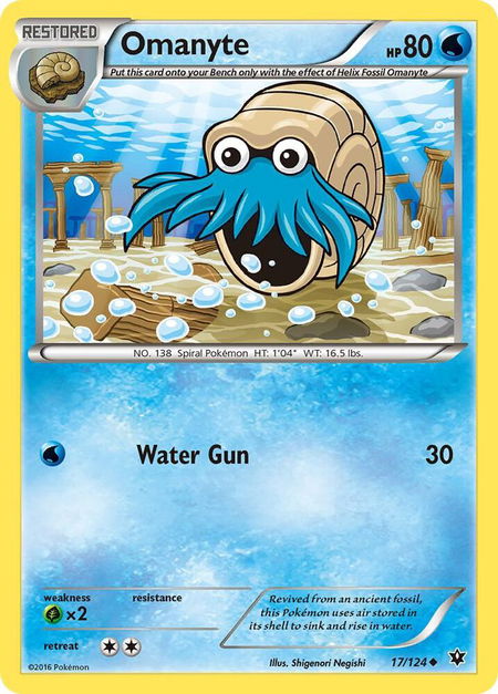 Omanyte - XY - Fates Collide Pokémon trading card