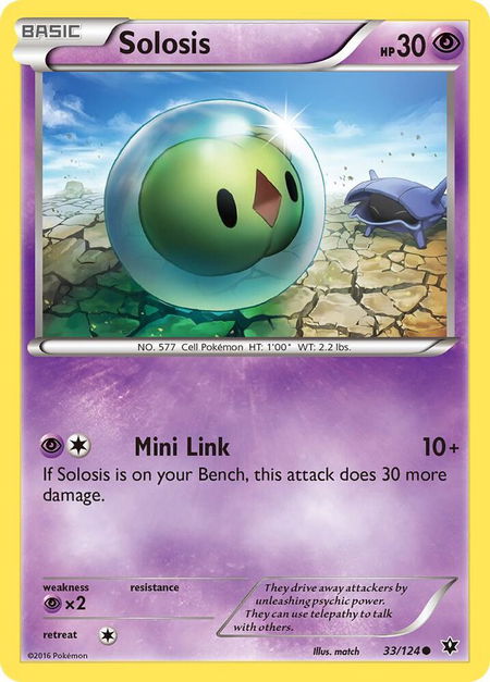 Solosis - XY - Fates Collide Pokémon trading card