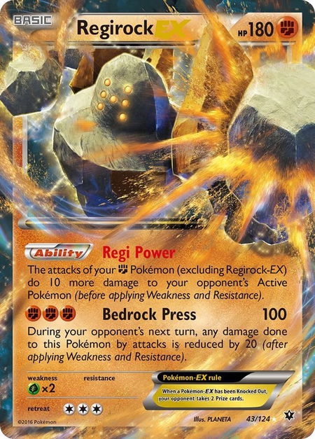 Regirock EX - XY - Fates Collide Pokémon trading card