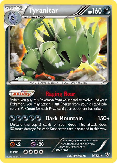 Tyranitar - XY - Fates Collide Pokémon trading card