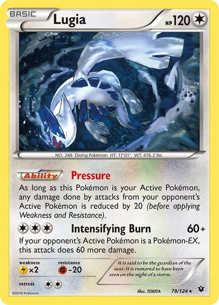 Lugia - XY - Fates Collide Pokémon trading card