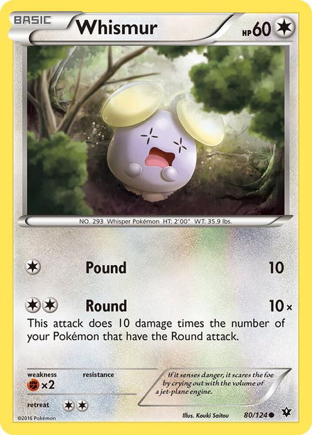 Whismur - XY - Fates Collide Pokémon trading card