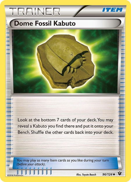 Dome Fossil Kabuto - XY - Fates Collide Pokémon trading card