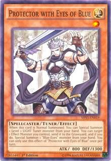 Protector with Eyes of Blue - Shining Victories YuGiOh trading card