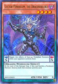 Lector Pendulum, the Dracoverlord trading card from Shining Victories Lector Pendulum, the Dracoverlord - Shining Victories YuGiOh trading card