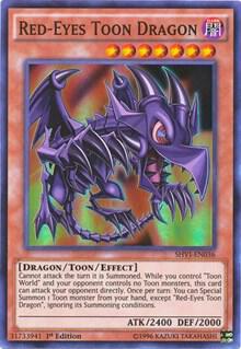 Red-Eyes Toon Dragon trading card from Shining Victories Red-Eyes Toon Dragon - Shining Victories YuGiOh trading card