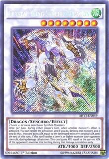 Crystal Wing Synchro Dragon trading card from Shining Victories Crystal Wing Synchro Dragon - Shining Victories YuGiOh trading card
