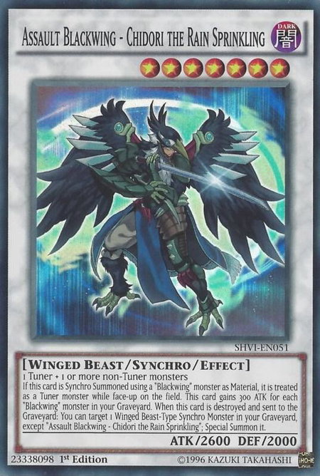 Assault Blackwing - Chidori the Rain Sprinkling - Shining Victories YuGiOh trading card