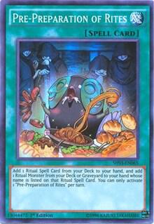 Pre-Preparation of Rites trading card from Shining Victories Pre-Preparation of Rites - Shining Victories YuGiOh trading card