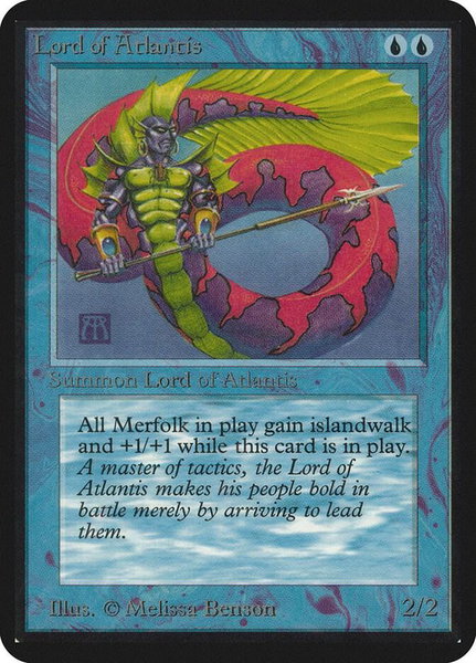 Lord of Atlantis trading card from Alpha Edition Lord of Atlantis - Alpha Edition Magic: The Gathering trading card