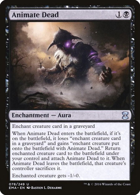 Animate Dead trading card from Eternal Masters Animate Dead - Eternal Masters Magic: The Gathering trading card