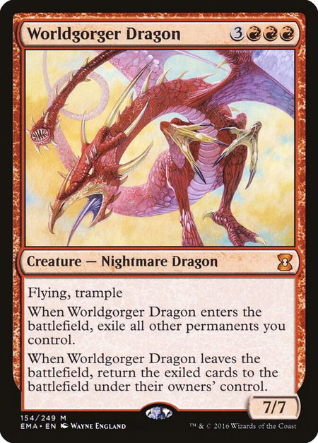Worldgorger Dragon - Eternal Masters Magic: The Gathering trading card
