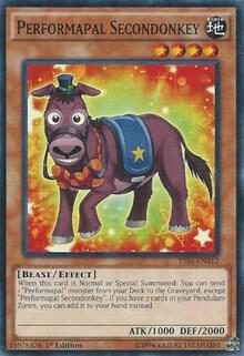 Performapal Secondonkey trading card from Starter Deck: Yuya Performapal Secondonkey - Starter Deck: Yuya YuGiOh trading card