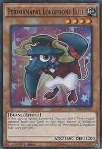 Performapal Longphone Bull - Starter Deck: Yuya (YS16) #YS16-EN006 - Super Rare YuGiOh Trading Card
