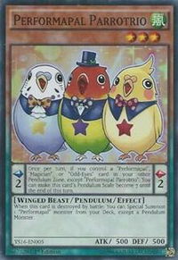 Performapal Parrotrio - Starter Deck: Yuya (YS16) #YS16-EN005 - Super Rare YuGiOh Trading Card