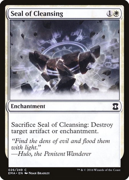Seal of Cleansing - Eternal Masters Magic: The Gathering trading card