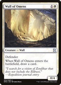 Wall of Omens - Eternal Masters (EMA) #34 - Uncommon Magic: The Gathering Trading Card