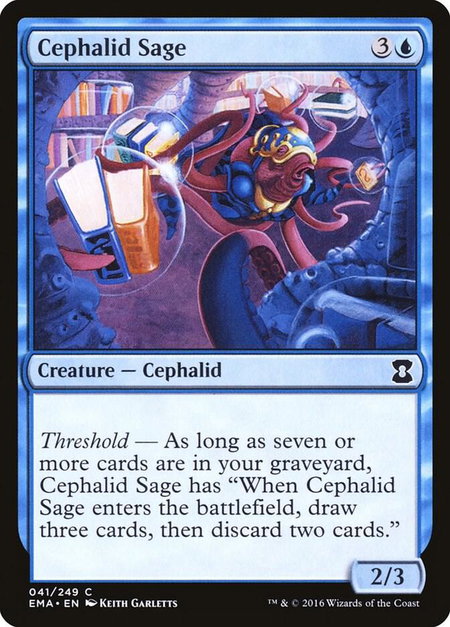 Cephalid Sage trading card from Eternal Masters Cephalid Sage - Eternal Masters Magic: The Gathering trading card