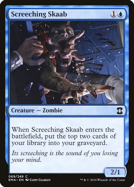 Screeching Skaab trading card from Eternal Masters Screeching Skaab - Eternal Masters Magic: The Gathering trading card