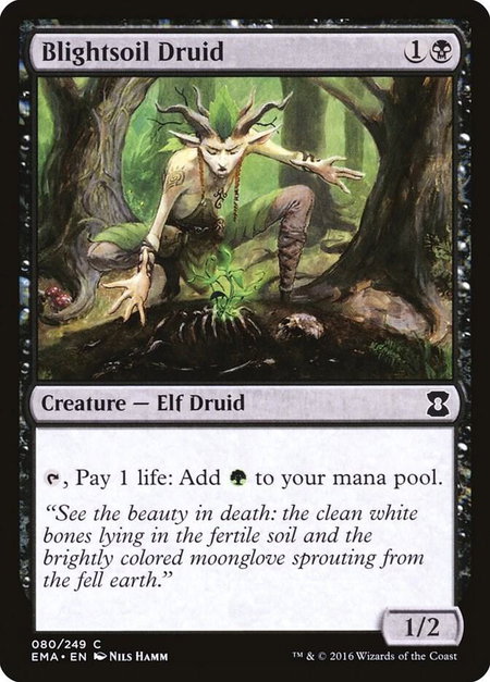 Blightsoil Druid trading card from Eternal Masters Blightsoil Druid - Eternal Masters Magic: The Gathering trading card