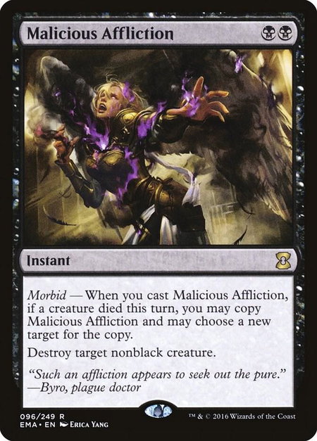 Malicious Affliction - Eternal Masters Magic: The Gathering trading card