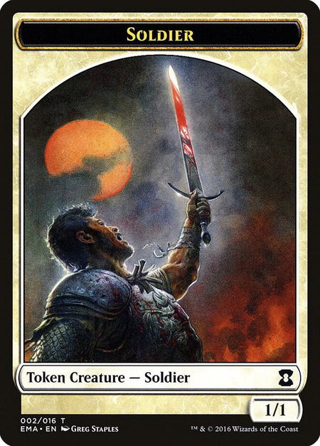 Soldier Token trading card from Eternal Masters Soldier Token - Eternal Masters Magic: The Gathering trading card