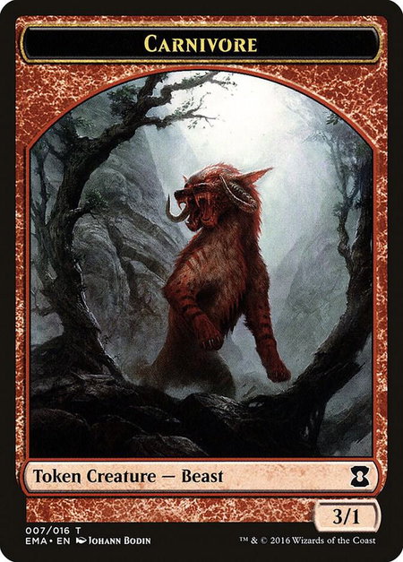 Carnivore Token trading card from Eternal Masters Carnivore Token - Eternal Masters Magic: The Gathering trading card
