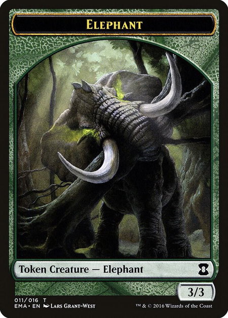 Elephant Token trading card from Eternal Masters Elephant Token - Eternal Masters Magic: The Gathering trading card