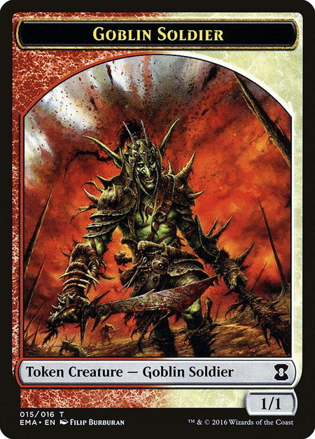 Goblin Soldier Token trading card from Eternal Masters Goblin Soldier Token - Eternal Masters Magic: The Gathering trading card