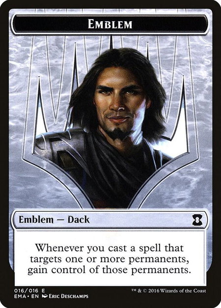Emblem - Dack Fayden - Eternal Masters Magic: The Gathering trading card