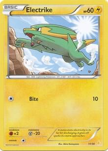Electrike (11) trading card from XY Trainer Kit: Pikachu Libre & Suicune Electrike (11) - XY Trainer Kit: Pikachu Libre & Suicune Pokémon trading card
