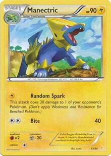 Manectric (13) trading card from XY Trainer Kit: Pikachu Libre & Suicune Manectric (13) - XY Trainer Kit: Pikachu Libre & Suicune Pokémon trading card