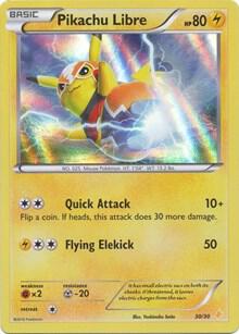 Pikachu Libre (30 - Holo) trading card from XY Trainer Kit: Pikachu Libre & Suicune Pikachu Libre (30 - Holo) - XY Trainer Kit: Pikachu Libre & Suicune Pokémon trading card