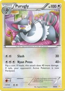 Purugly (19) - XY Trainer Kit: Pikachu Libre & Suicune (PR) #19/30 - Common Pokémon Trading Card