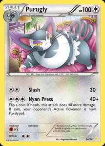 Purugly (24) - XY Trainer Kit: Pikachu Libre & Suicune (PR) #24/30 - Common Pokémon Trading Card